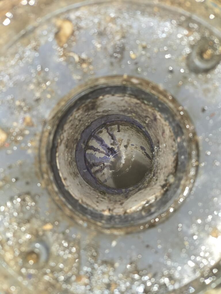 A drain opening after cleaning in St. Petersburg, FL 33701.