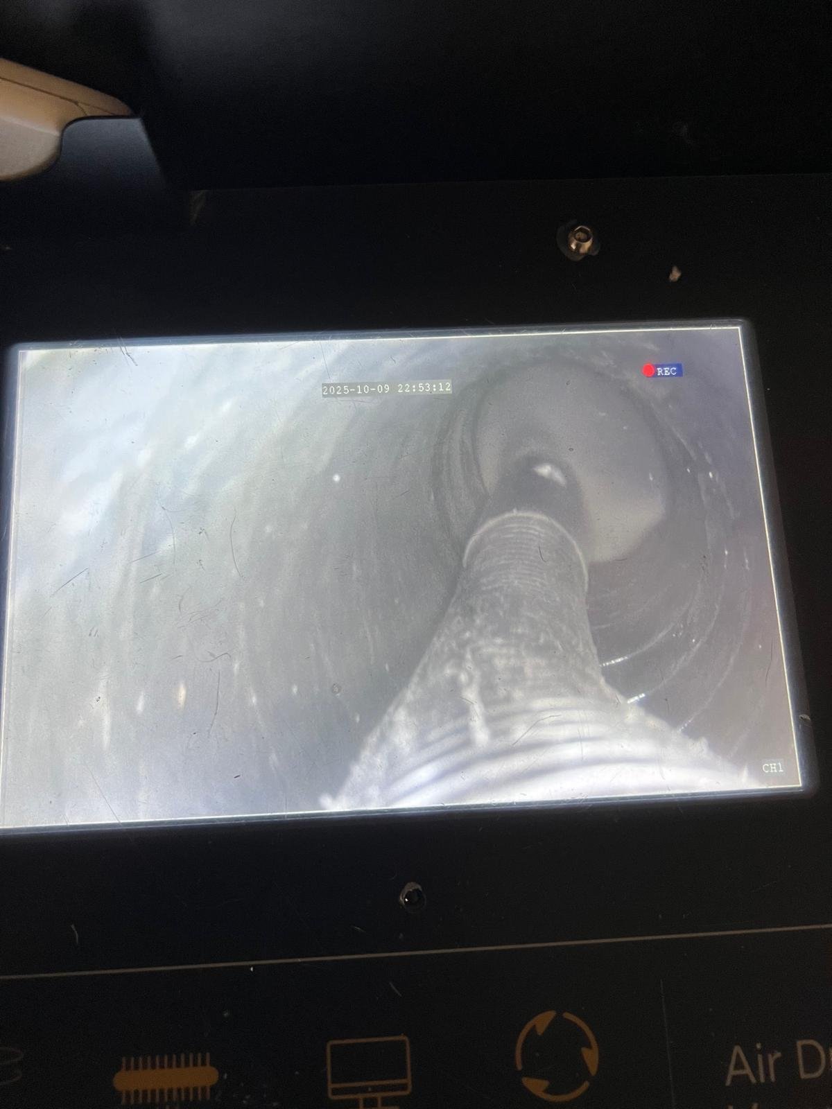 Air duct cleaning camera showing interior of a duct in Lutz, FL 33558.