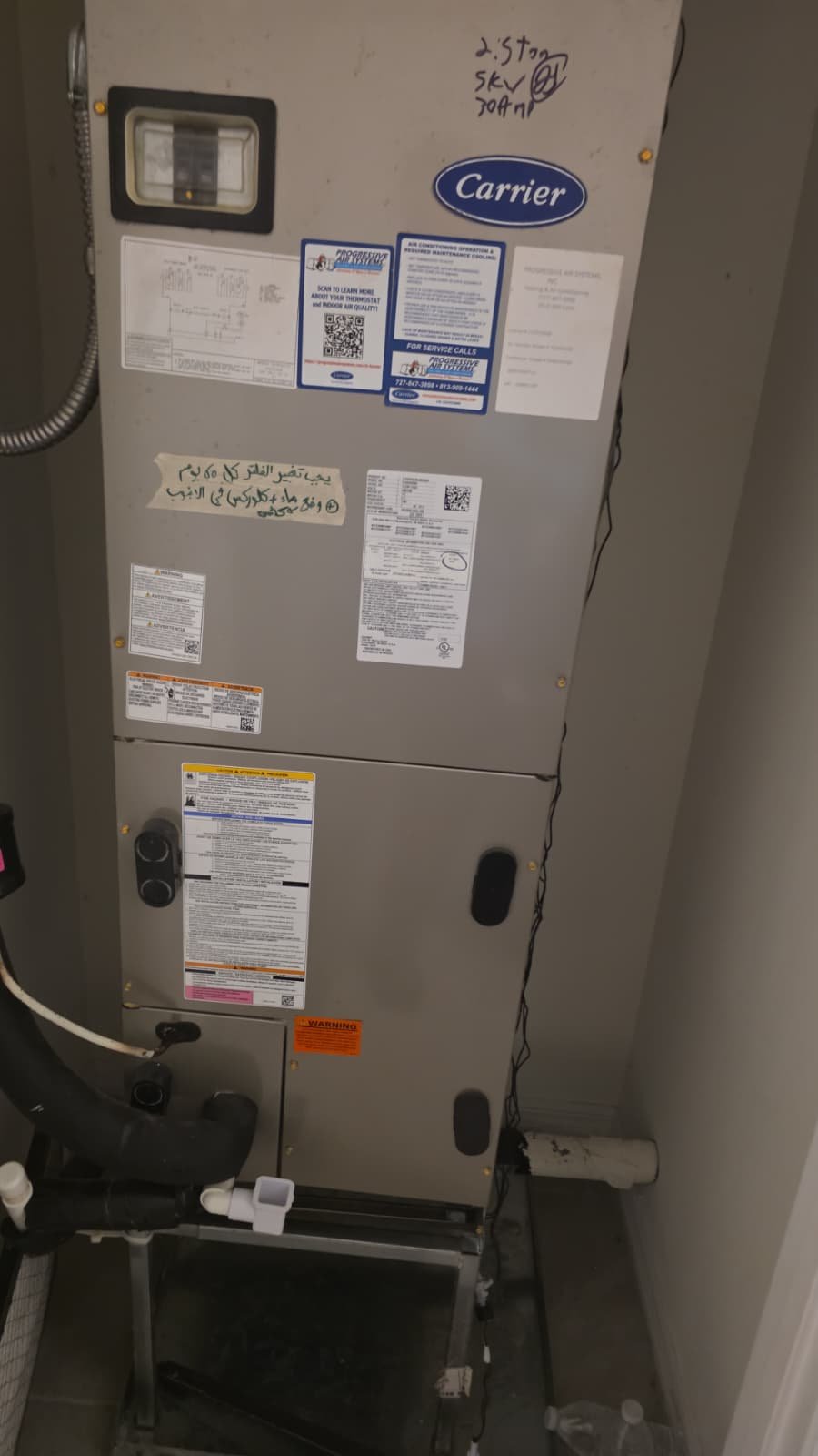 Indoor Carrier HVAC unit with controls, Wesley Chapel, FL 33543.