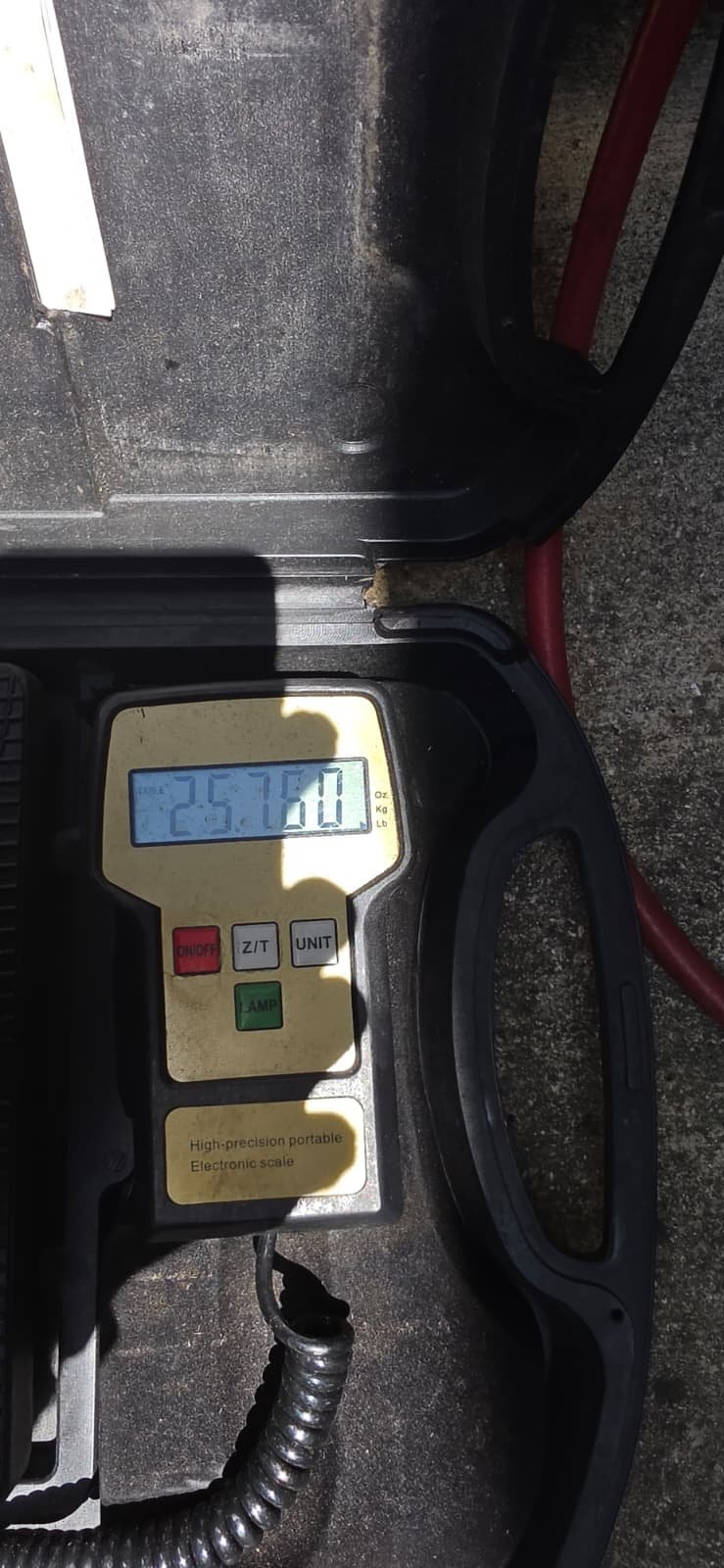 Weight Measurement Scale - Brooksville, FL 34614 Digital scale showing weight measurement for AC service in Brooksville, FL 34614.