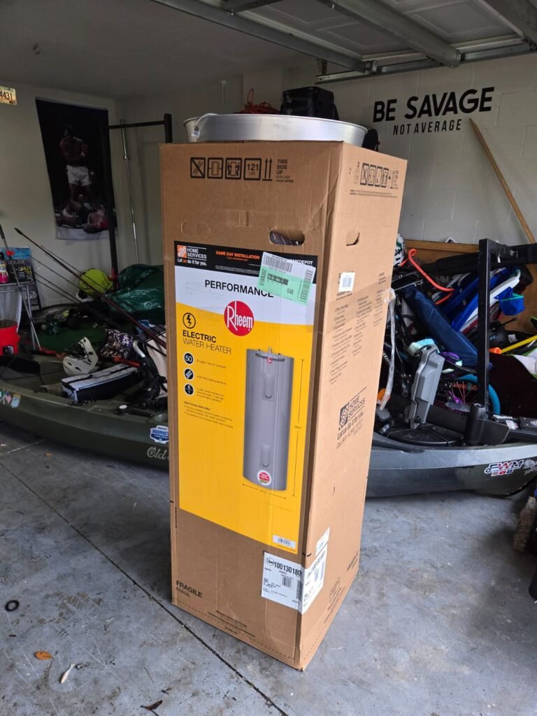 Boxed New Water Heater Ready for Installation in Zephyrhills, FL 33541 Boxed new water heater ready for installation in Zephyrhills, FL 33541