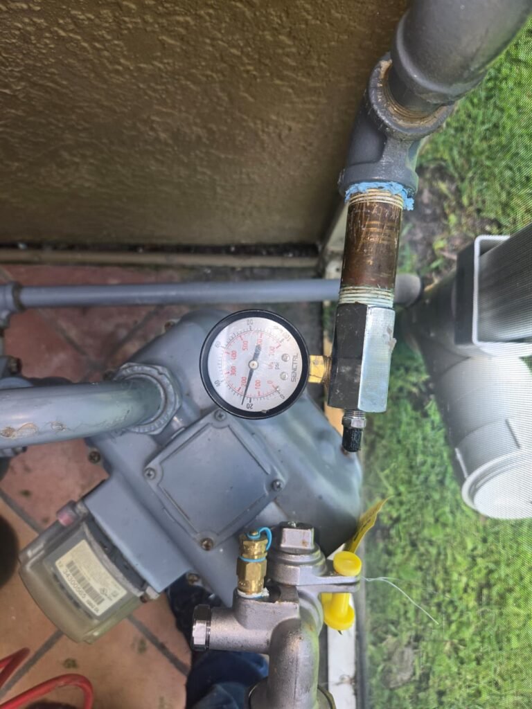 Close-up of gas meter with pressure gauge in Tampa, FL 33611