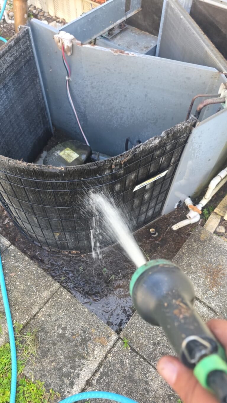 HVAC Condenser Coil Cleaning in Thonotosassa, FL 33592 Cleaning HVAC condenser coil in Thonotosassa, FL 33592