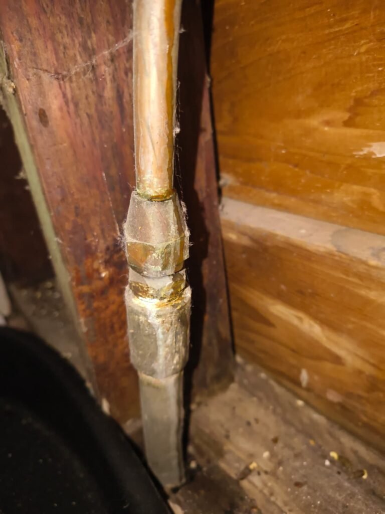 Copper Pipe Connection Detail in Tampa, FL 33616 Close-up of copper pipe connection in Tampa, FL 33616