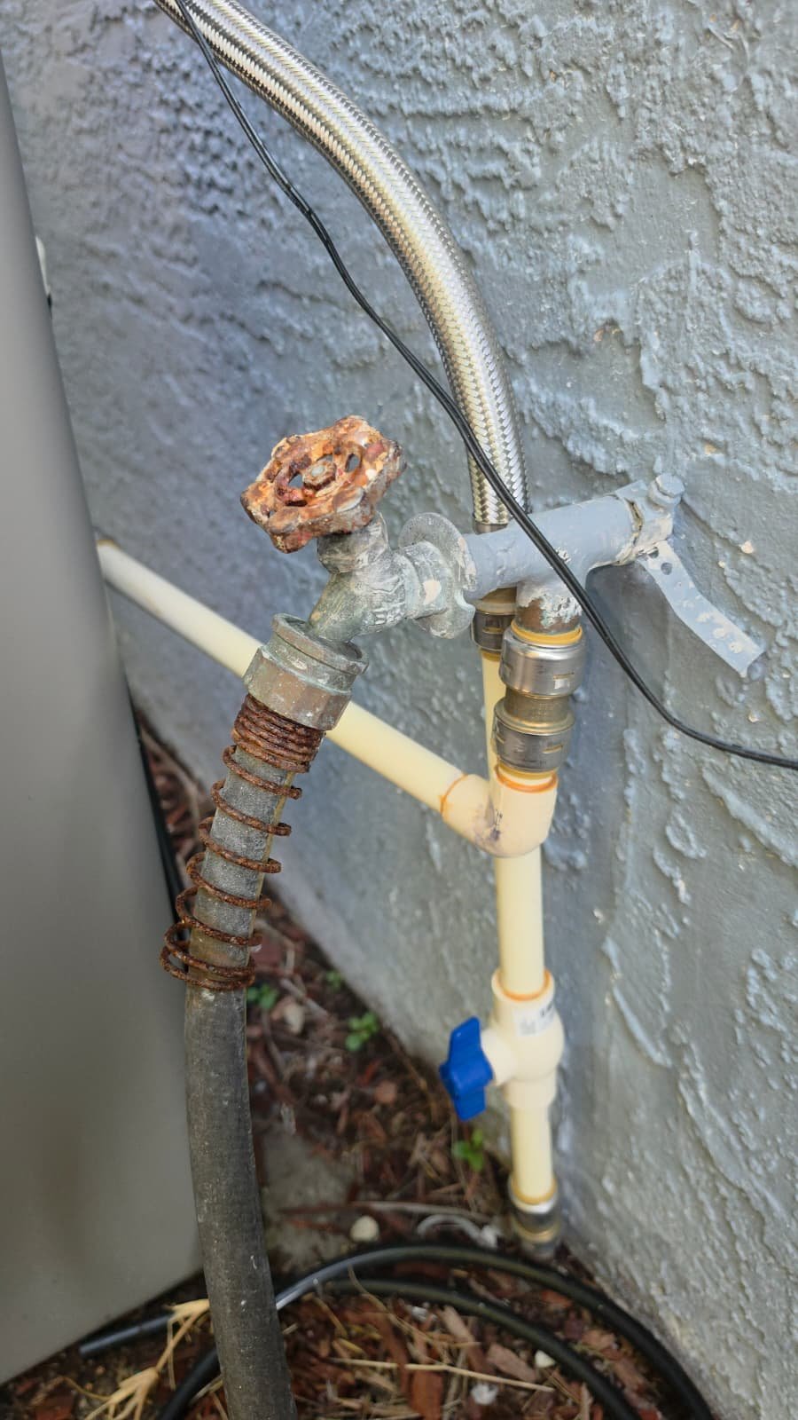Corroded hose bib before service in Port Richey, FL 34668.