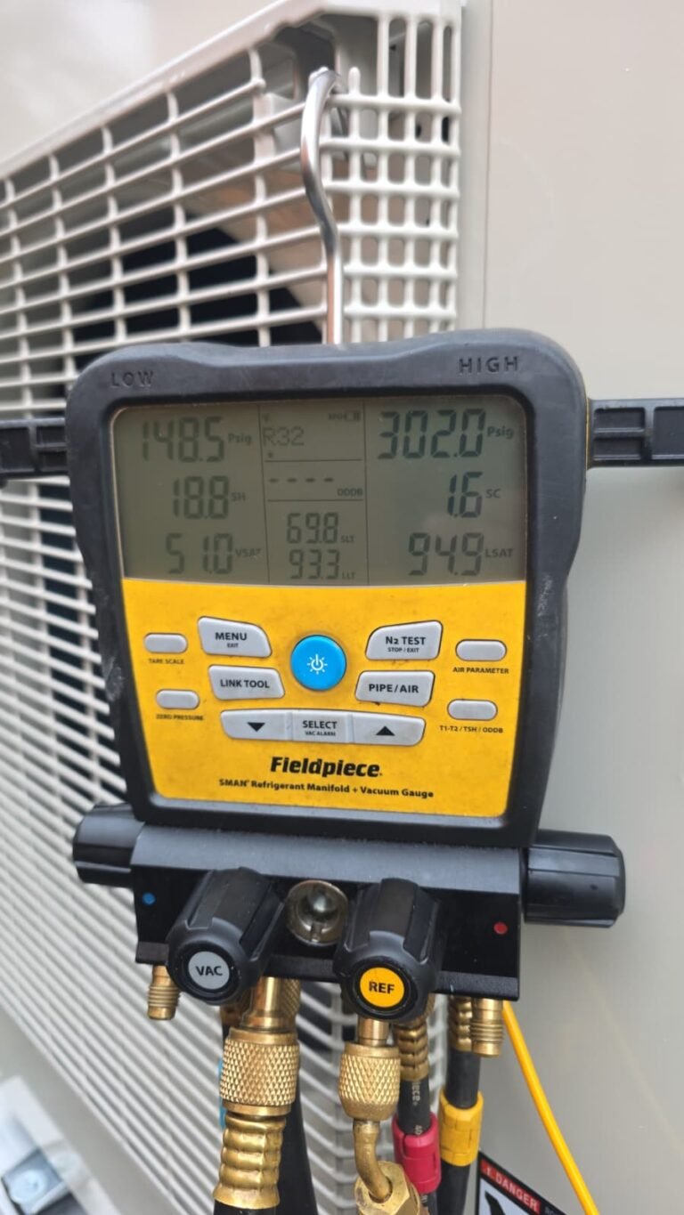 Digital Manifold Gauge in Tampa, FL 33635 Digital manifold gauge on HVAC unit in Tampa, FL 33635