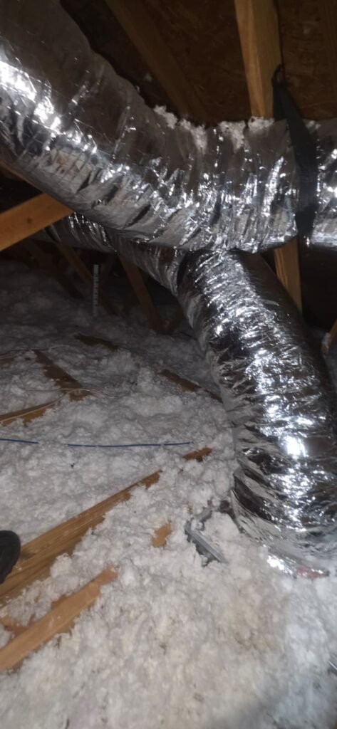 Ductwork in Attic Space, Wesley Chapel, FL 33545 Ductwork in attic space with beams, Wesley Chapel, FL 33545