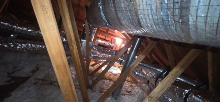 Ductwork in Attic Space, Wesley Chapel, FL 33545 Ductwork in attic space with beams, Wesley Chapel, FL 33545