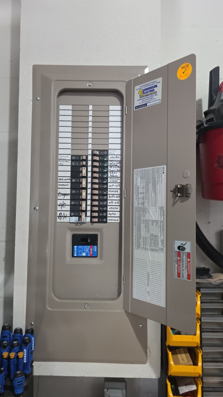 Electrical Panel with Breakers - Riverview, FL 33579 Electrical panel with circuit breakers in Riverview, FL 33579.