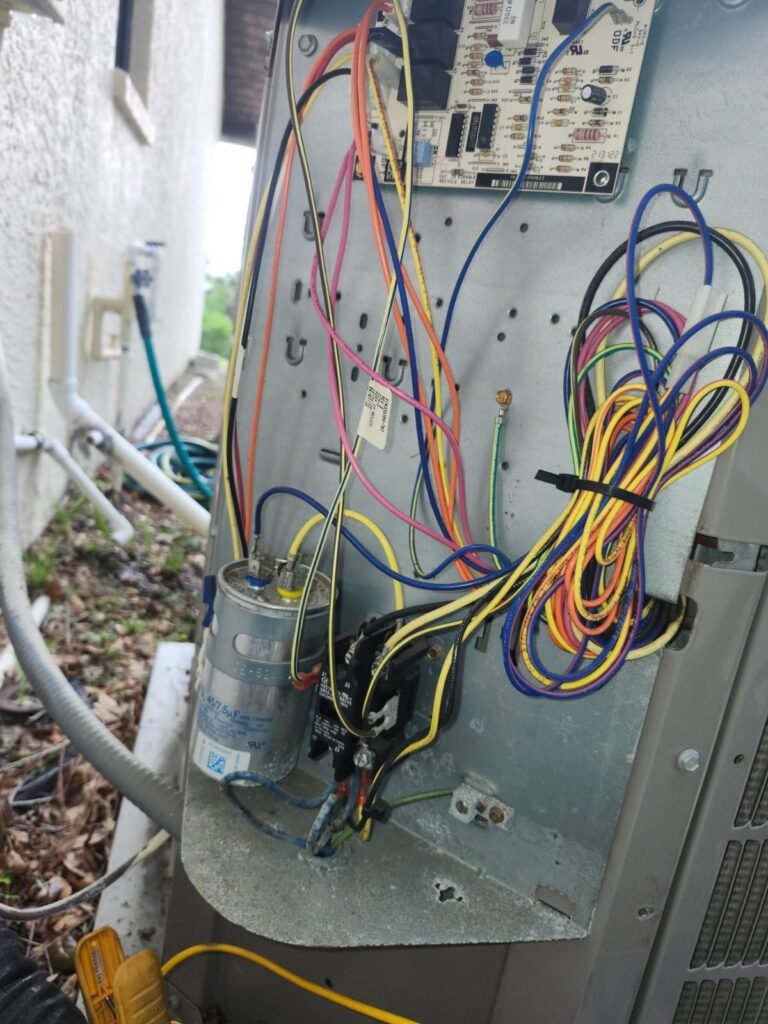 Exposed wiring in HVAC unit in Holiday, FL 34691