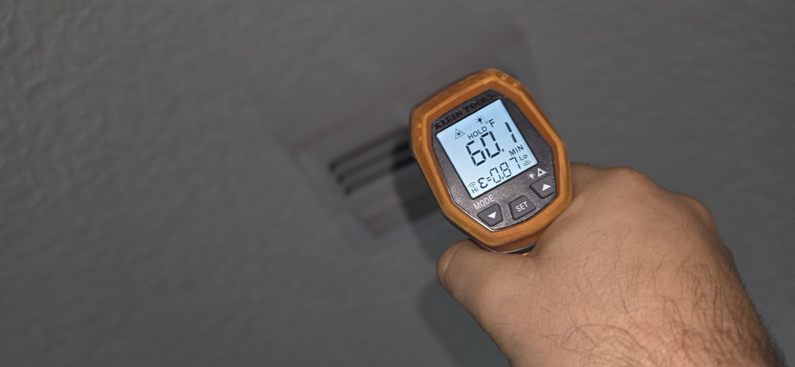 Handheld Device Temperature Check - Spring Hill, FL 34609 Handheld device taking vent temperature in Spring Hill, FL 34609.