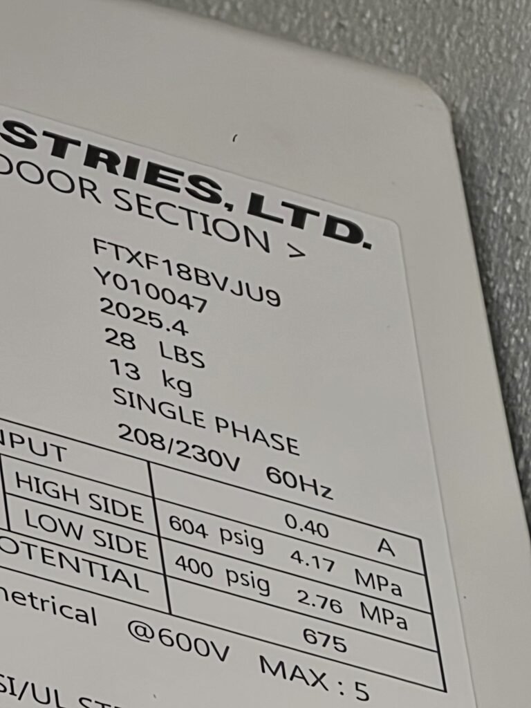 HVAC Component Label in Tampa, FL 33629 HVAC component label in Tampa, FL 33629
