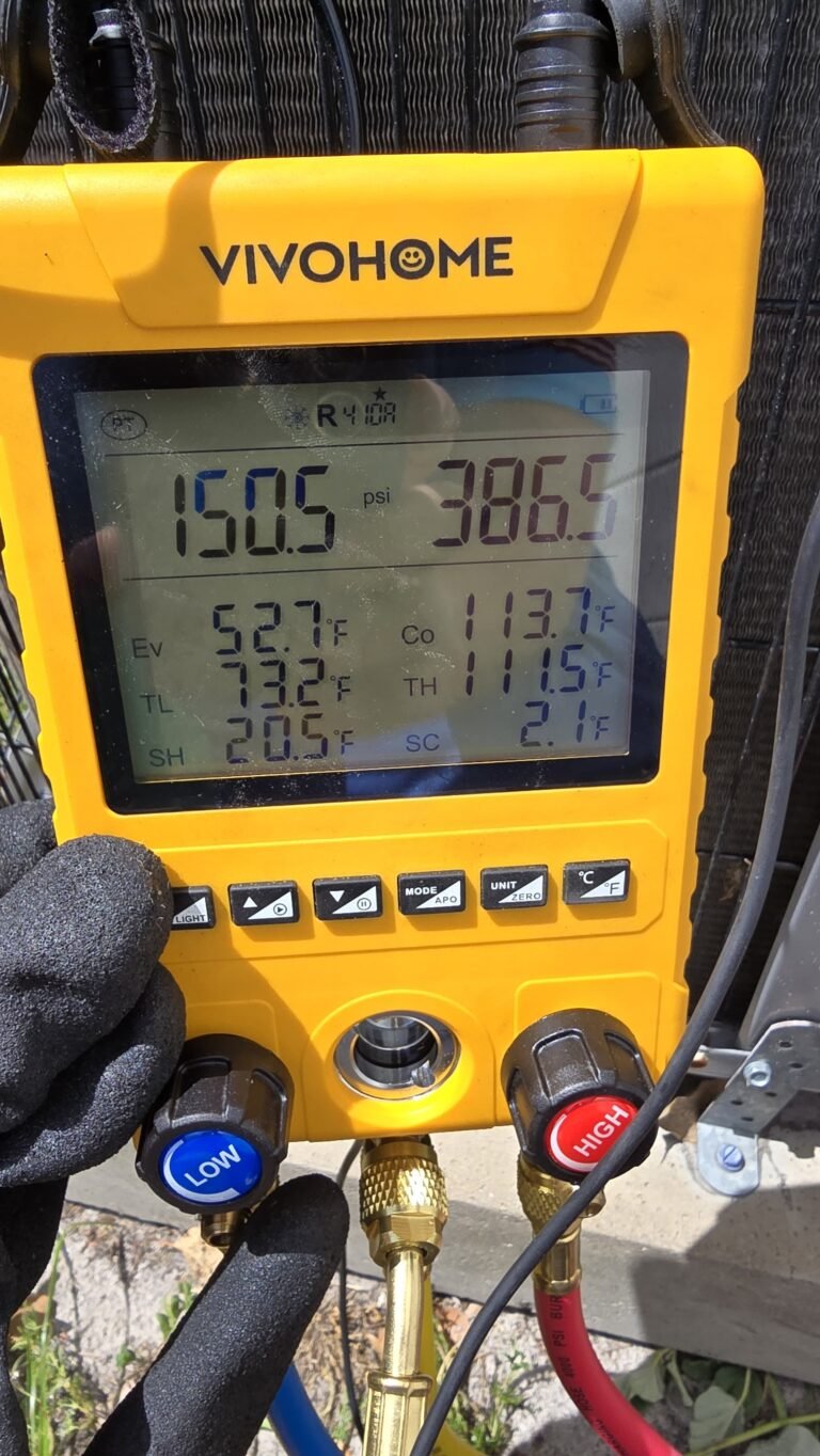 Pressure gauge during HVAC service in Holiday, FL 34691