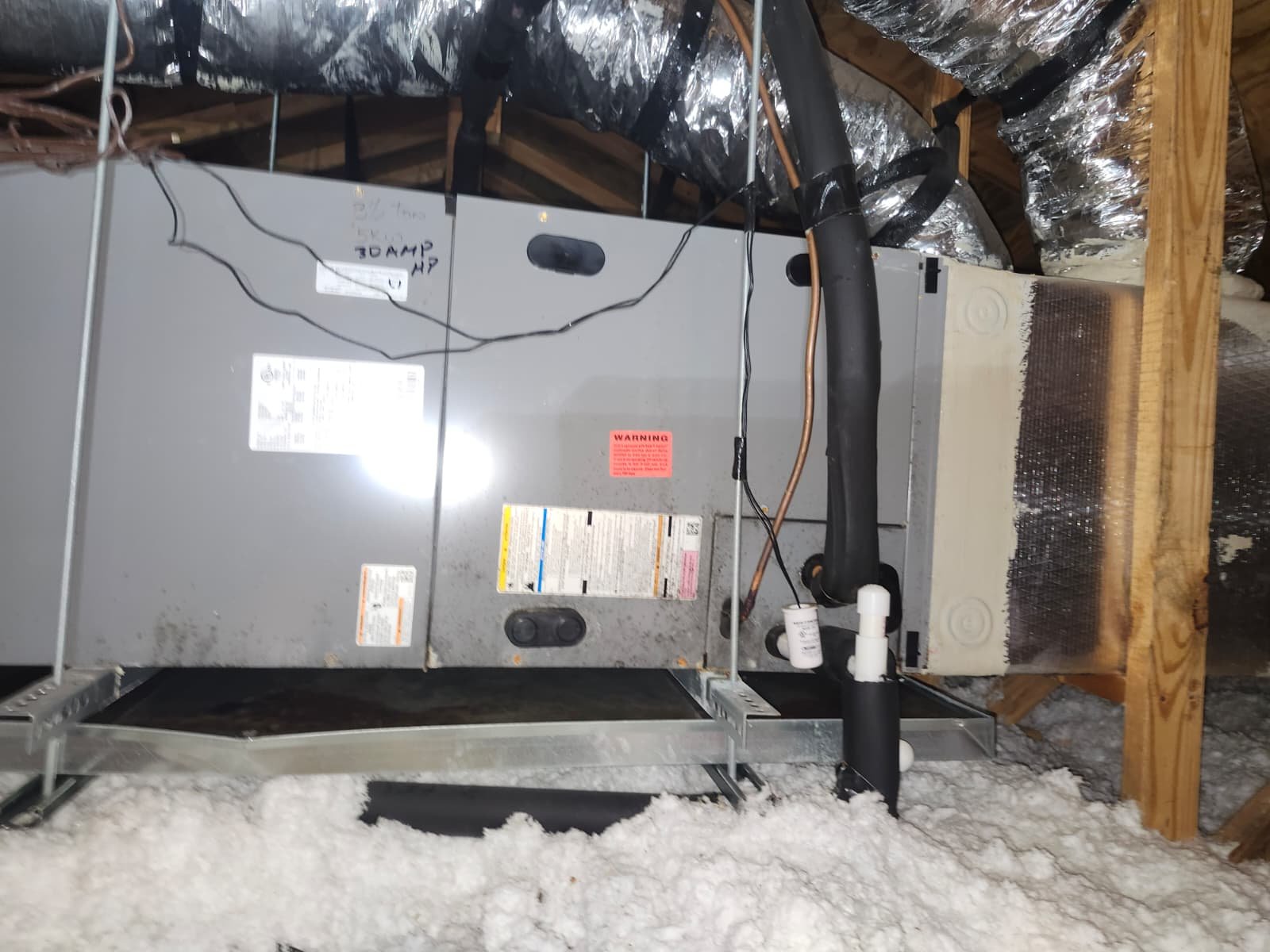 HVAC Unit in Attic - St. Petersburg, FL 33712 HVAC unit with ductwork in attic, St. Petersburg, FL 33712.