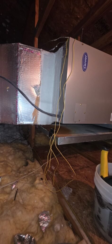 HVAC unit with ductwork in attic in Wesley Chapel, FL 33545