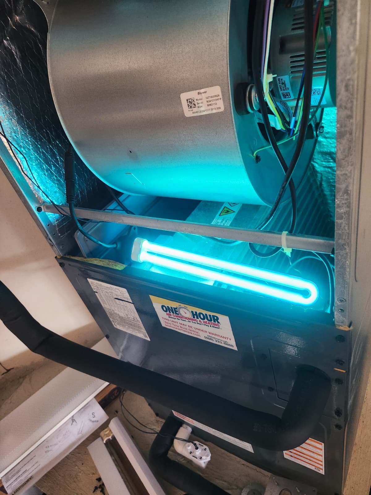 HVAC with UV Light Inside - Brandon, FL 33511 HVAC unit with UV light installed inside in Brandon, FL 33511. In-progress work.