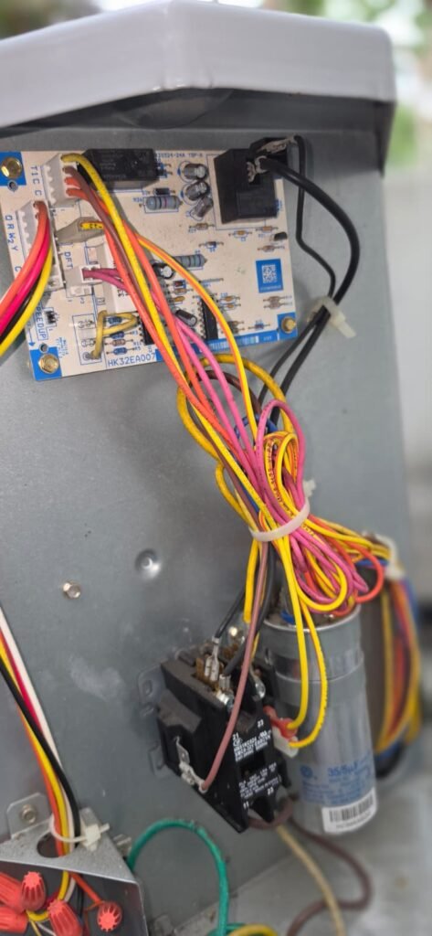 Close-up of HVAC wiring in Tampa, FL 33618