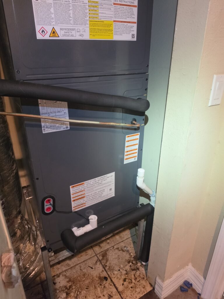 Installed Indoor HVAC Unit with Piping in Tampa, FL 33611 Installed indoor HVAC unit with piping, Tampa, FL 33611
