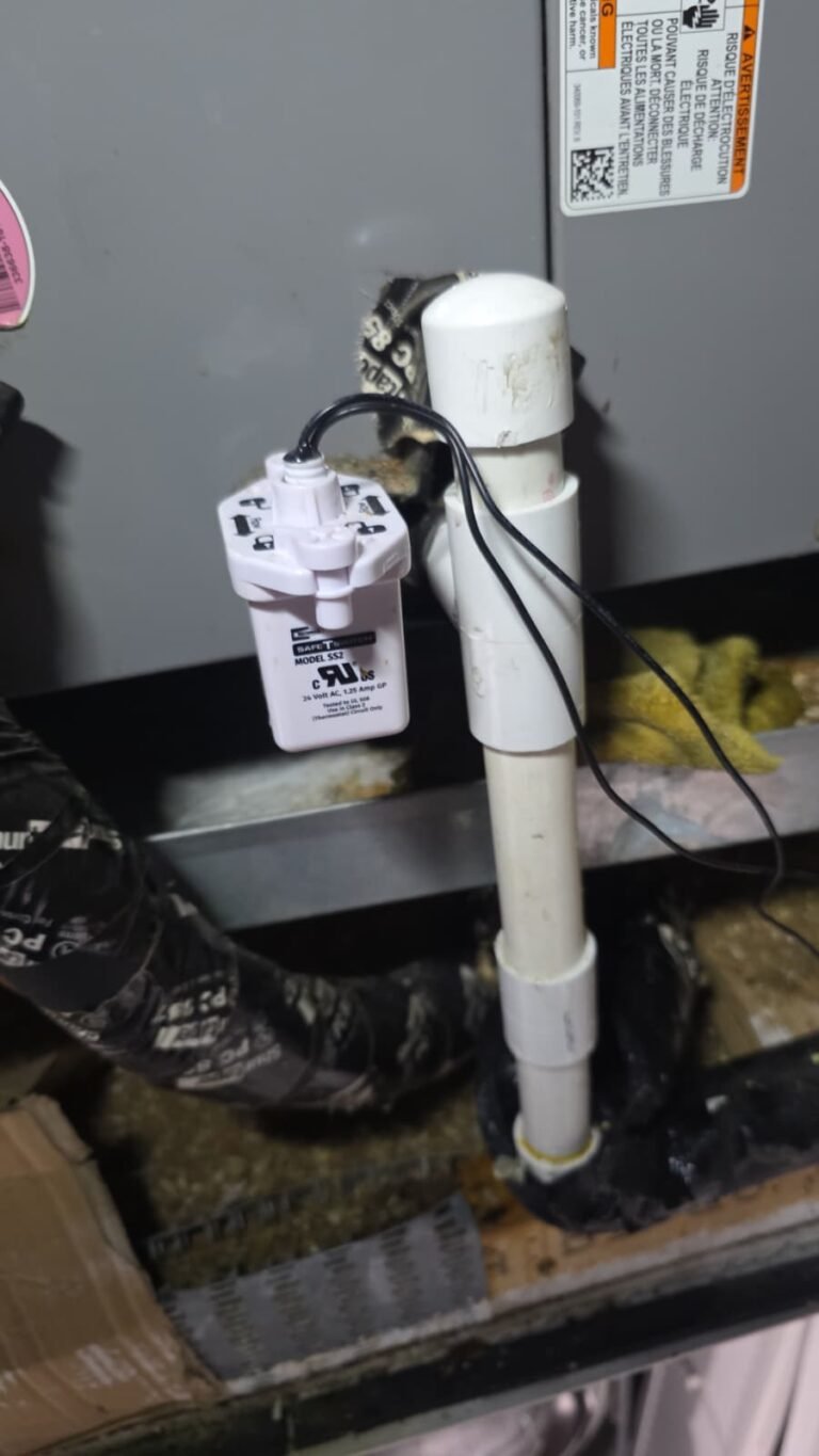 Close-up of PVC drain line repair in Tampa, FL 33603