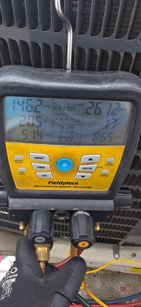 Refrigerant gauge close-up in Tampa, FL 33610