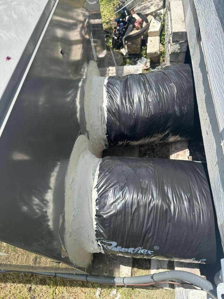 Newly installed ductwork sealed and connected to exterior unit in Plant City, FL 33565.