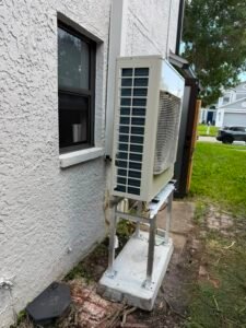 Side Discharge View of HVAC Unit, Tampa, FL 33635 Side discharge view of HVAC unit installation, Tampa, FL 33635