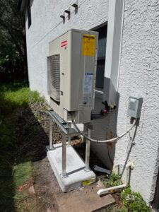 Side View of Installed HVAC Unit, Tampa, FL 33635 Side view of installed Goodman HVAC unit, Tampa, FL 33635