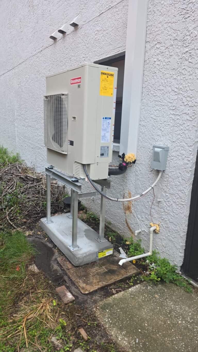 Side View of HVAC Unit in Tampa, FL 33635 Side view of installed HVAC unit in Tampa, FL 33635