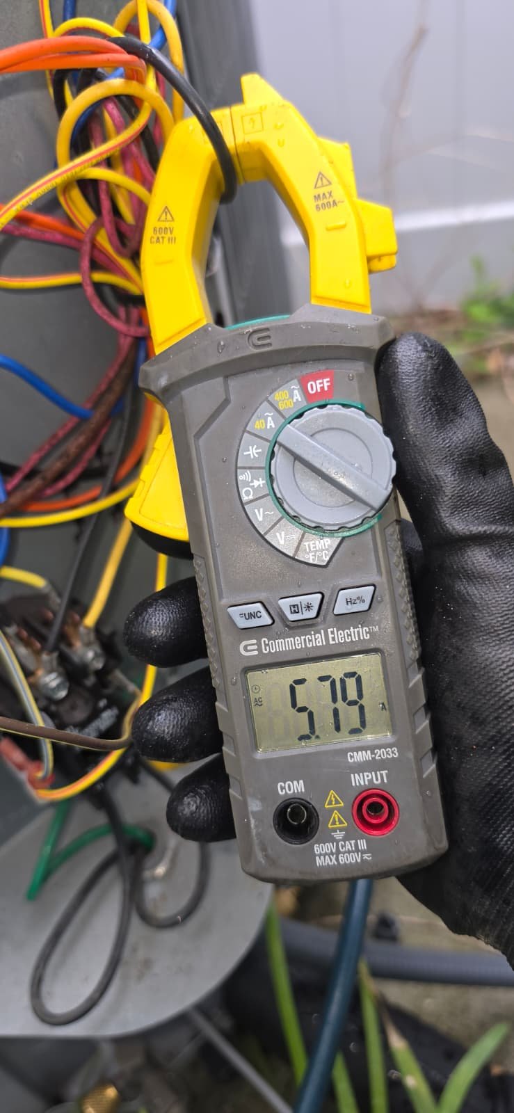 System Check Multimeter - Spring Hill, FL 34609 Commercial Electric multimeter showing reading in Spring Hill, FL 34609. Used for system checks.