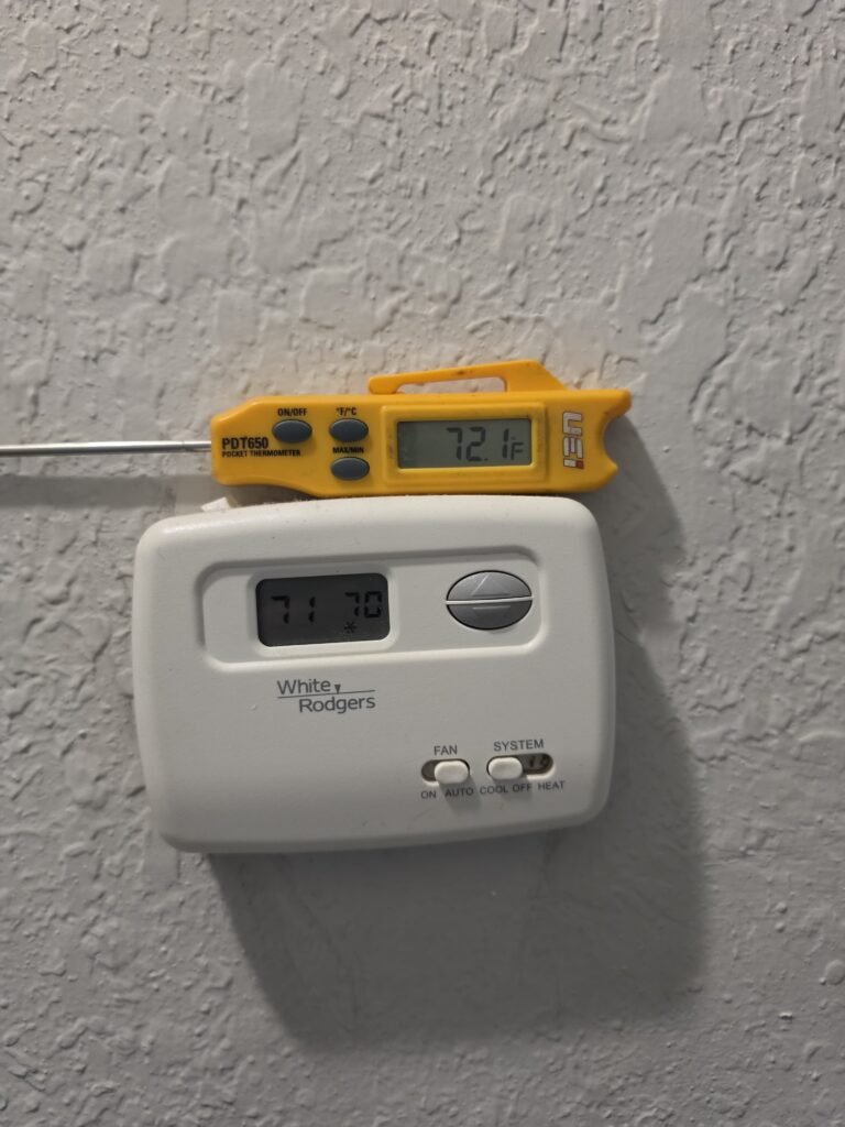Thermostat temperature reading in Tampa, FL 33610