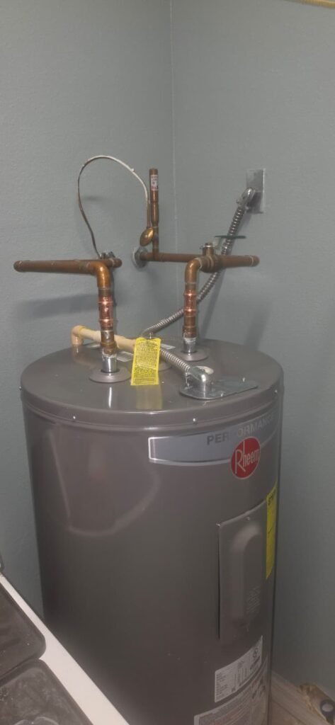 Installed water heater with piping in Wesley Chapel, FL 33545