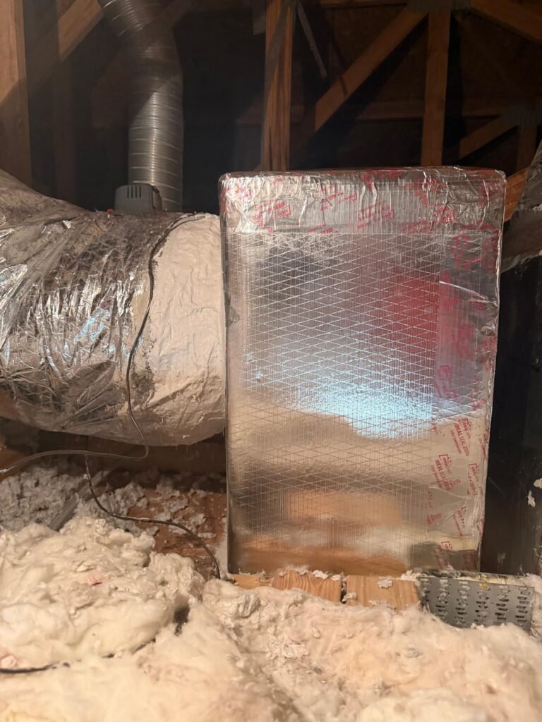 Ductwork and insulation in attic, Ruskin, FL 33573