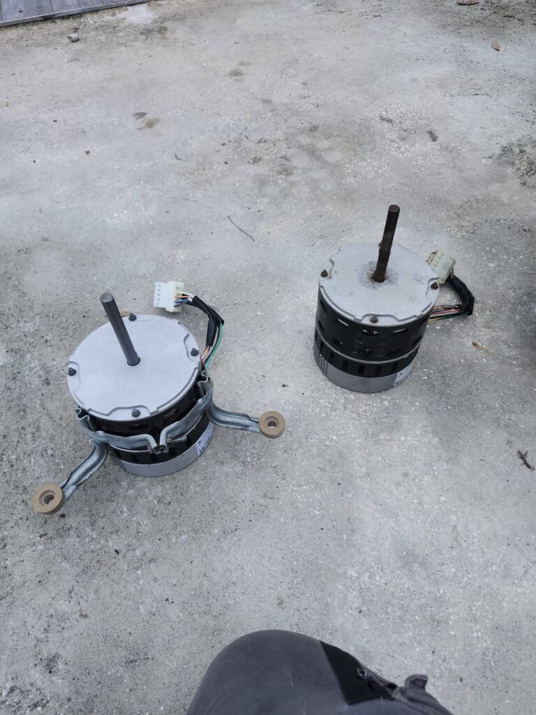 Top view of blower motors on concrete in Tampa, FL 33624