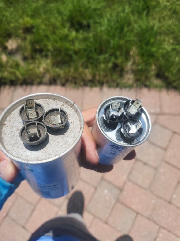 Capacitor Comparison in Lutz, FL 33558 Old and new capacitors comparison in Lutz, FL 33558