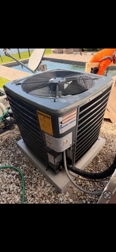 Completed outdoor condenser installation in Ruskin, FL 33573