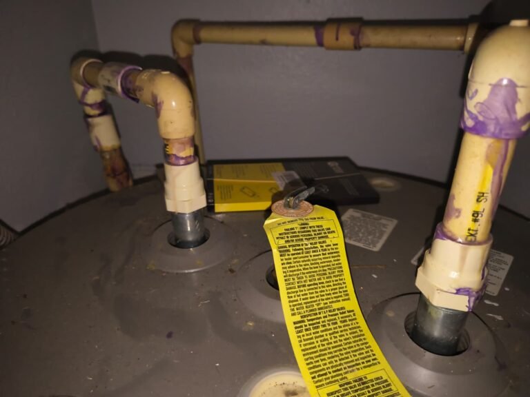 Close-up of CPVC line repair on water heater in Thonotosassa, FL 33592
