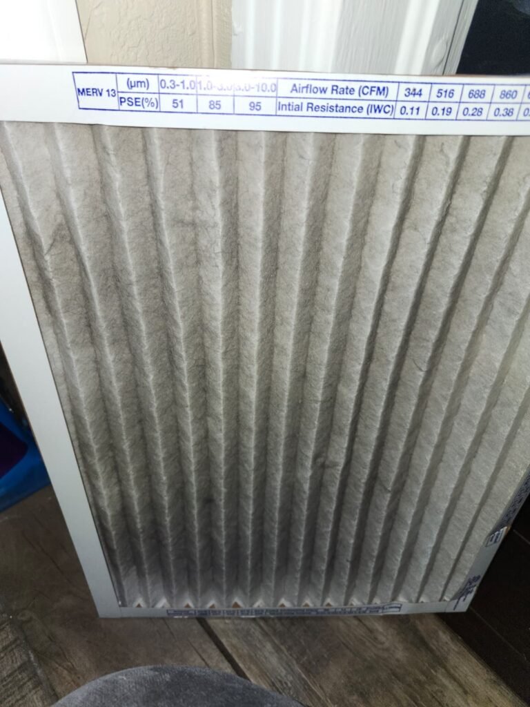 Dirty Air Filter in Tampa, FL 33625 Dirty air filter after maintenance visit in Tampa, FL 33625