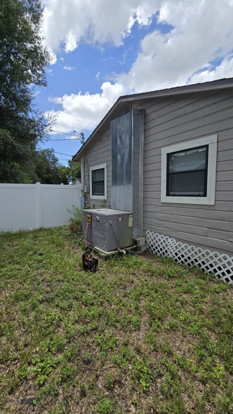 Exterior view with installed HVAC unit, Tampa, FL 33605