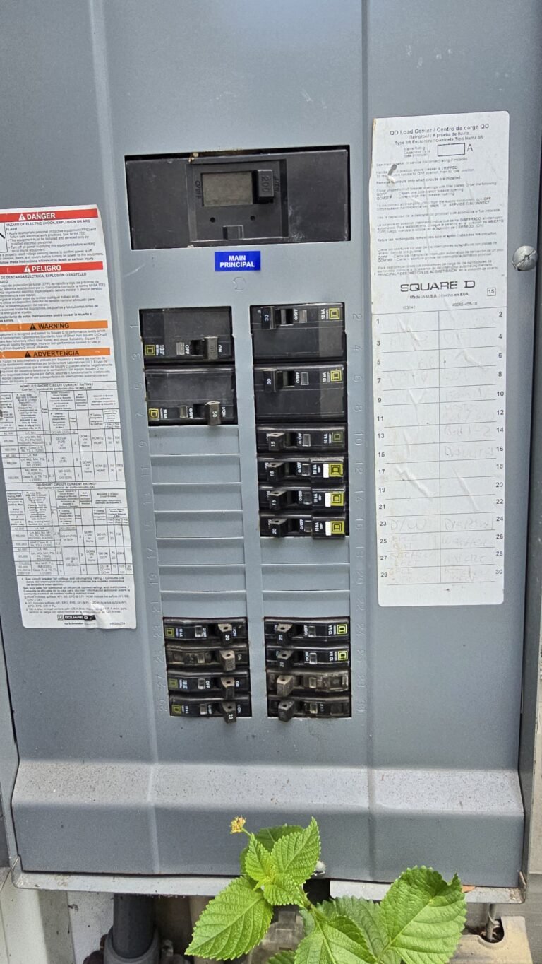 Full view of circuit breaker panel, Tampa, FL 33605