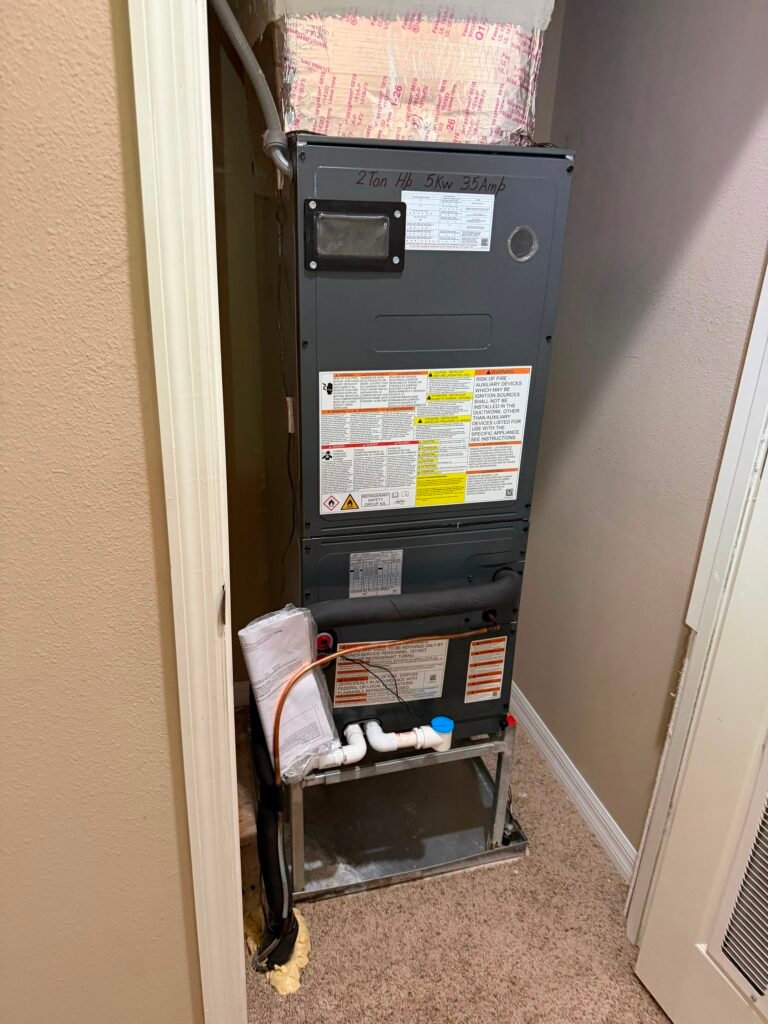 Fully installed indoor HVAC unit in Zephyrhills, FL 33544