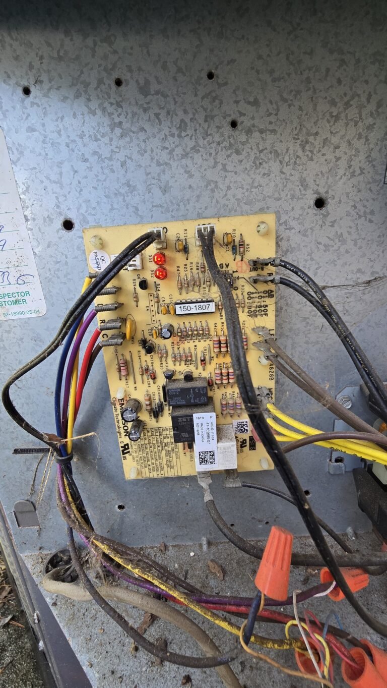 Close-up of HVAC circuit board in Tampa, FL 33610