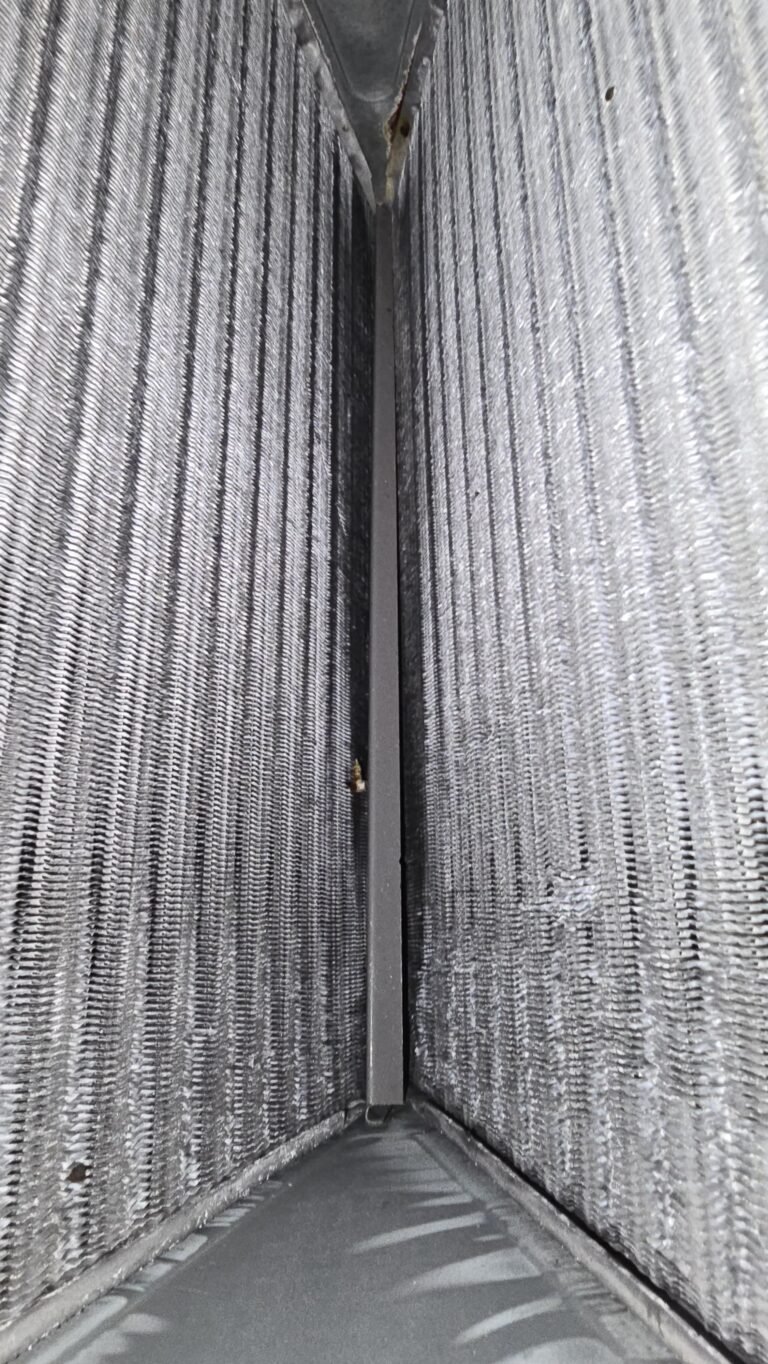 Close-up of HVAC coil fins in Tampa, FL 33610