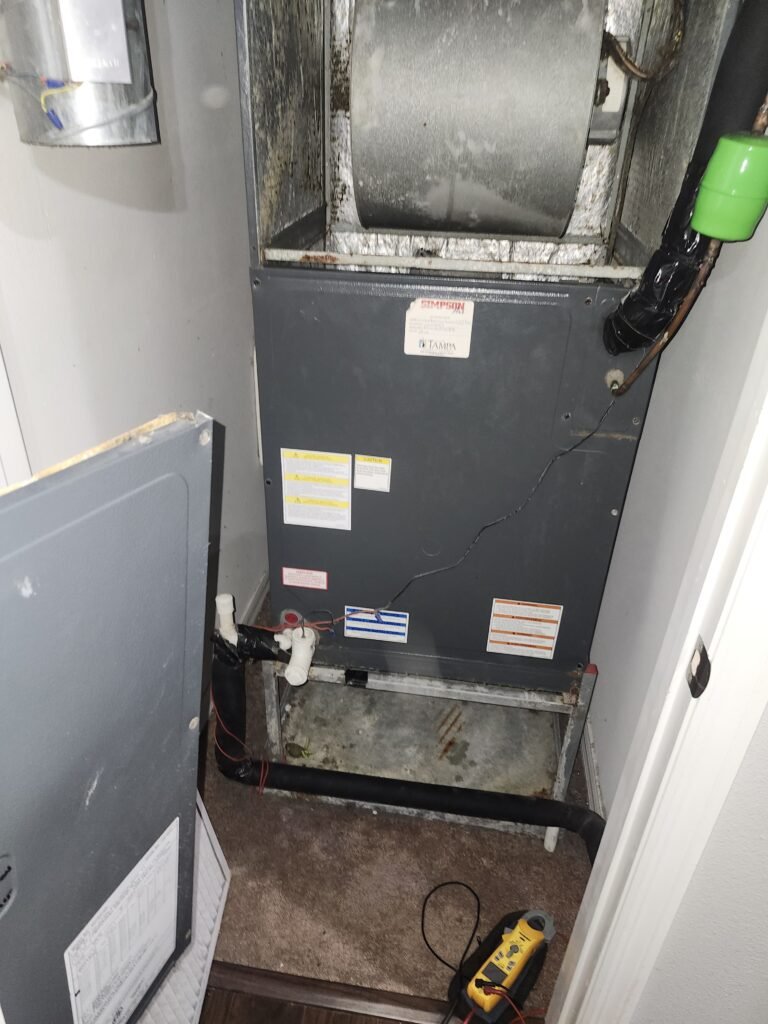HVAC unit with exposed components in Ruskin, FL 33573