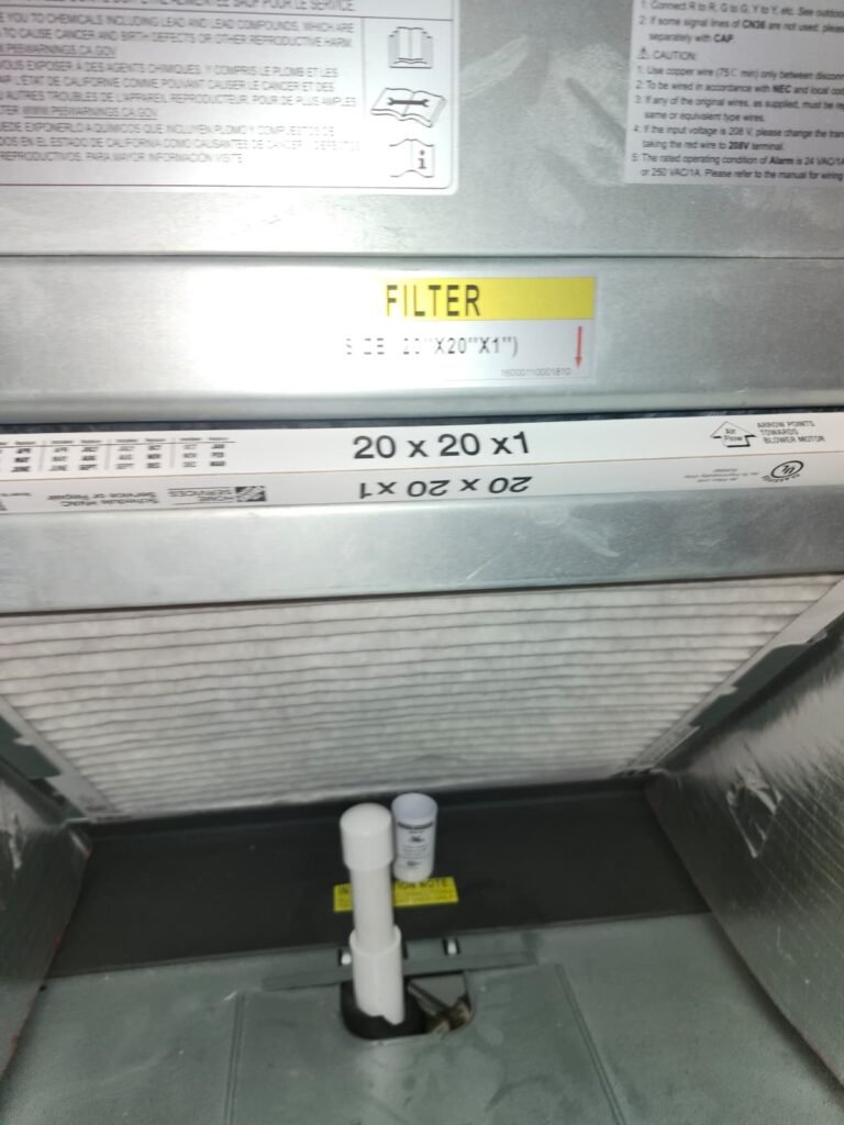HVAC Filter Compartment in Tampa, FL 33604 HVAC filter compartment with sanitation tablet in Tampa, FL 33604