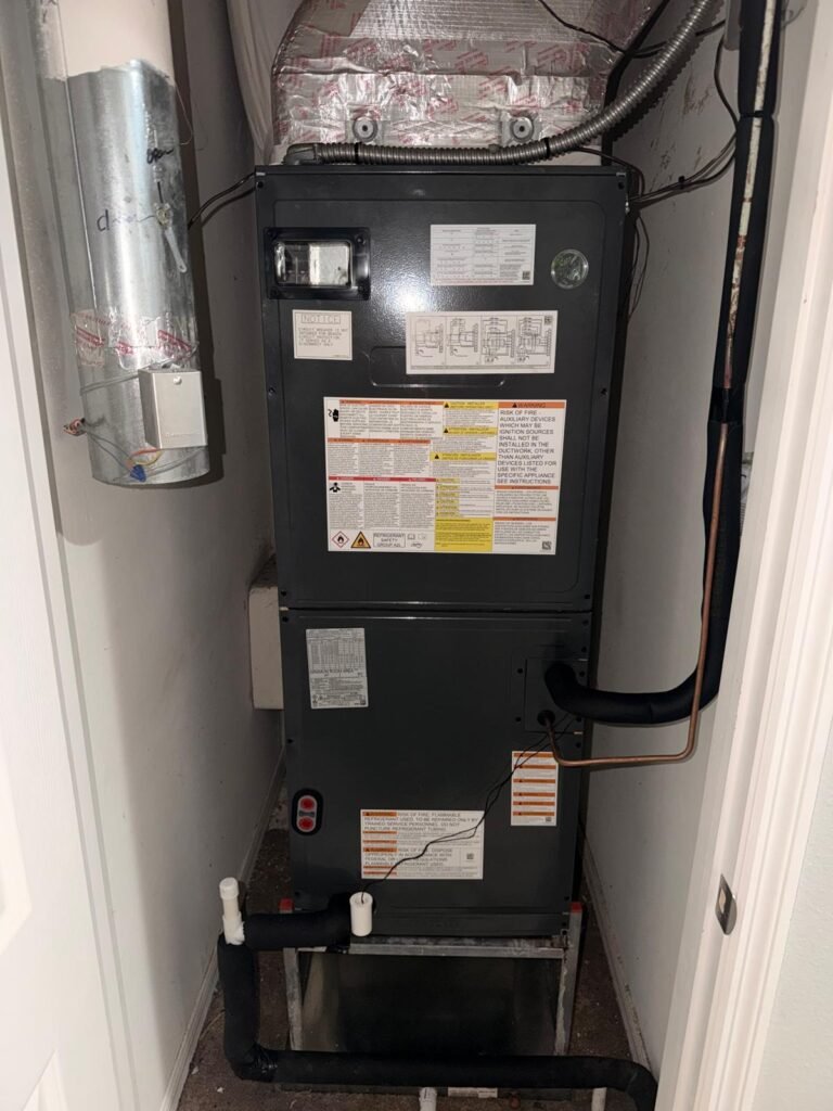Installed HVAC unit in a utility closet, Ruskin, FL 33573