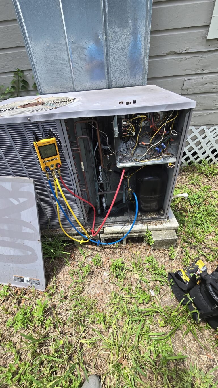 HVAC unit installation in progress, Tampa, FL 33605