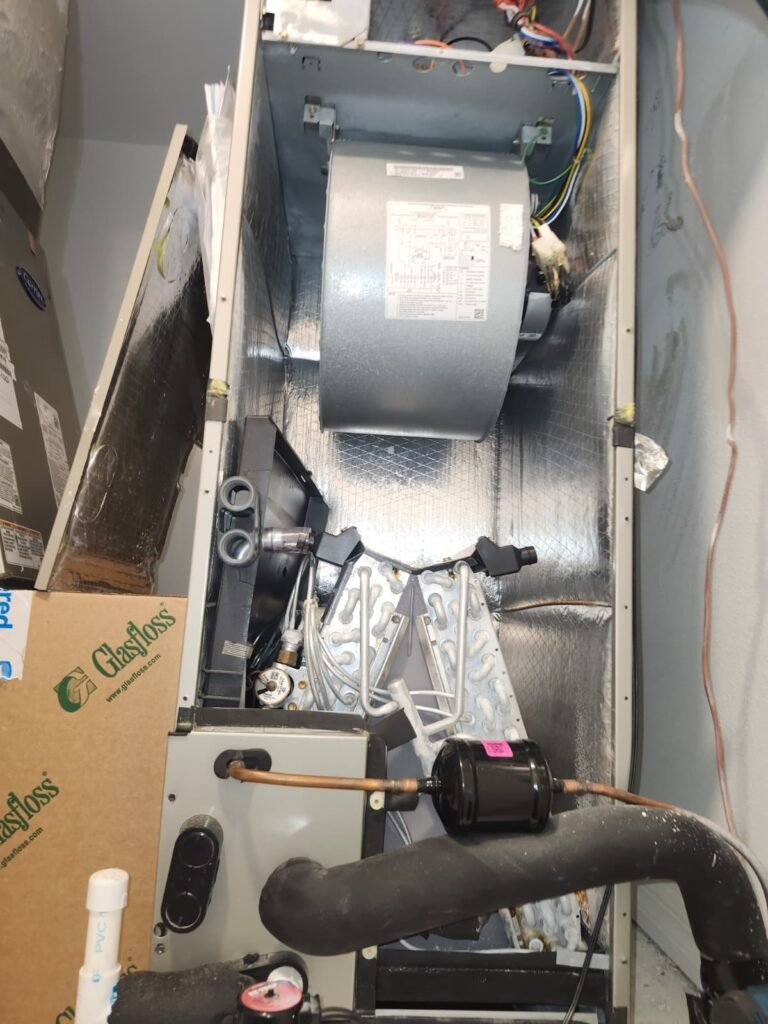 Interior View of HVAC System in Tampa, FL 33647 Interior view of HVAC system components, Tampa, FL 33647