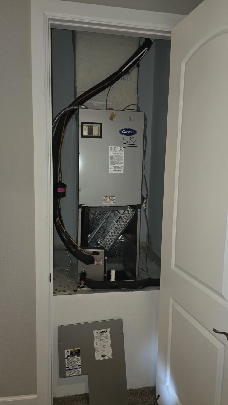 HVAC unit installed in closet, Tampa, FL 33611