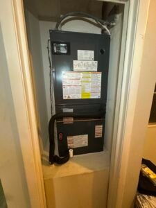 Indoor HVAC unit with labels in Brandon, FL 33511