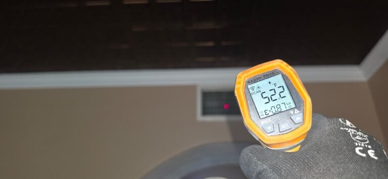 Infrared thermometer reading near vent, Trinity, FL 34655